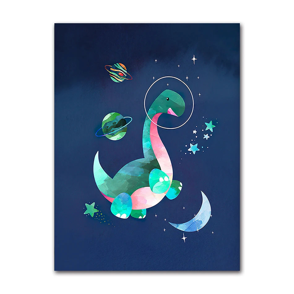 Nursery Wall Art Canvas Painting Nordic Posters And Prints Wall Pictures Baby Room study Decor Dinosaur Space Planet Alphabet Peaceful Pleasures Health and Wellness A1532-03 30x40cm Unframed