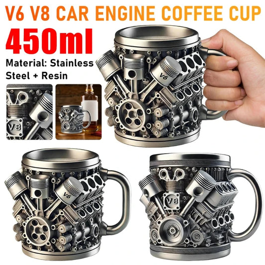Interesting creative 450ml coffee cup ornament engine cup engine mug suitable for car enthusiasts as a gift Peaceful Pleasures Health and Wellness
