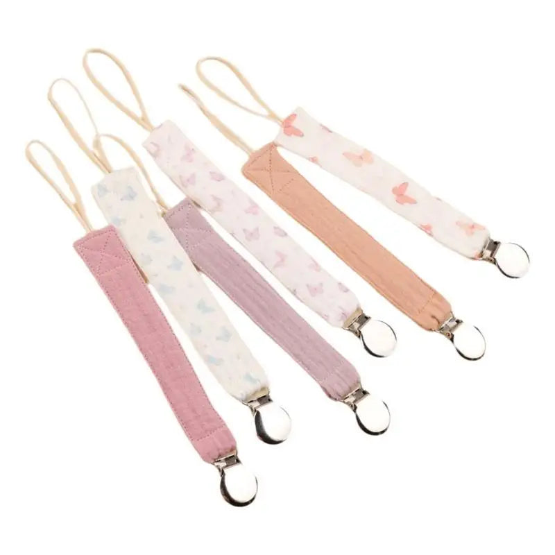 6-Pack Baby Pacifier Clips Cotton Soother Chain | Newborns