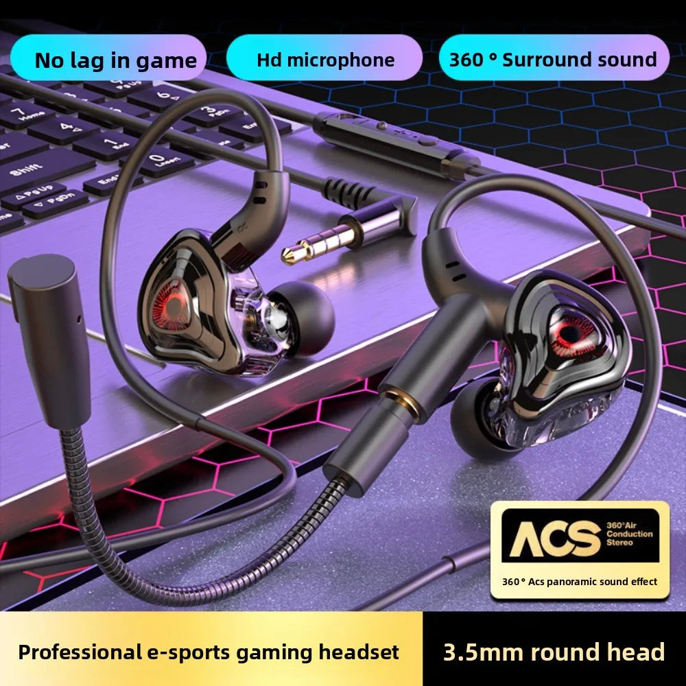 Music Earphones Dual Mic Wired Earphone in-Ear 3.5mm/Type C Wired Headset HiFi Stereo Universal Earpiece Headset Listen To Music Peaceful Pleasures Health and Wellness