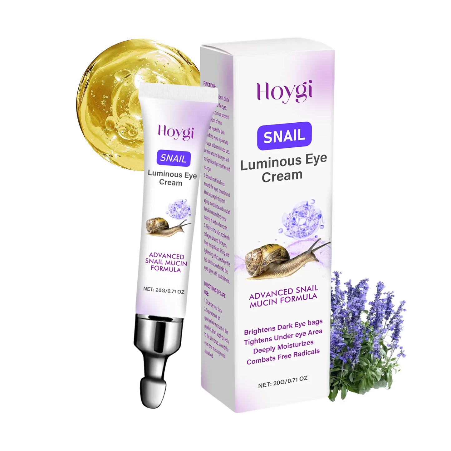 Hoygi Snail Mucin Eye Cream 20g | Dark Circles & Fine Lines