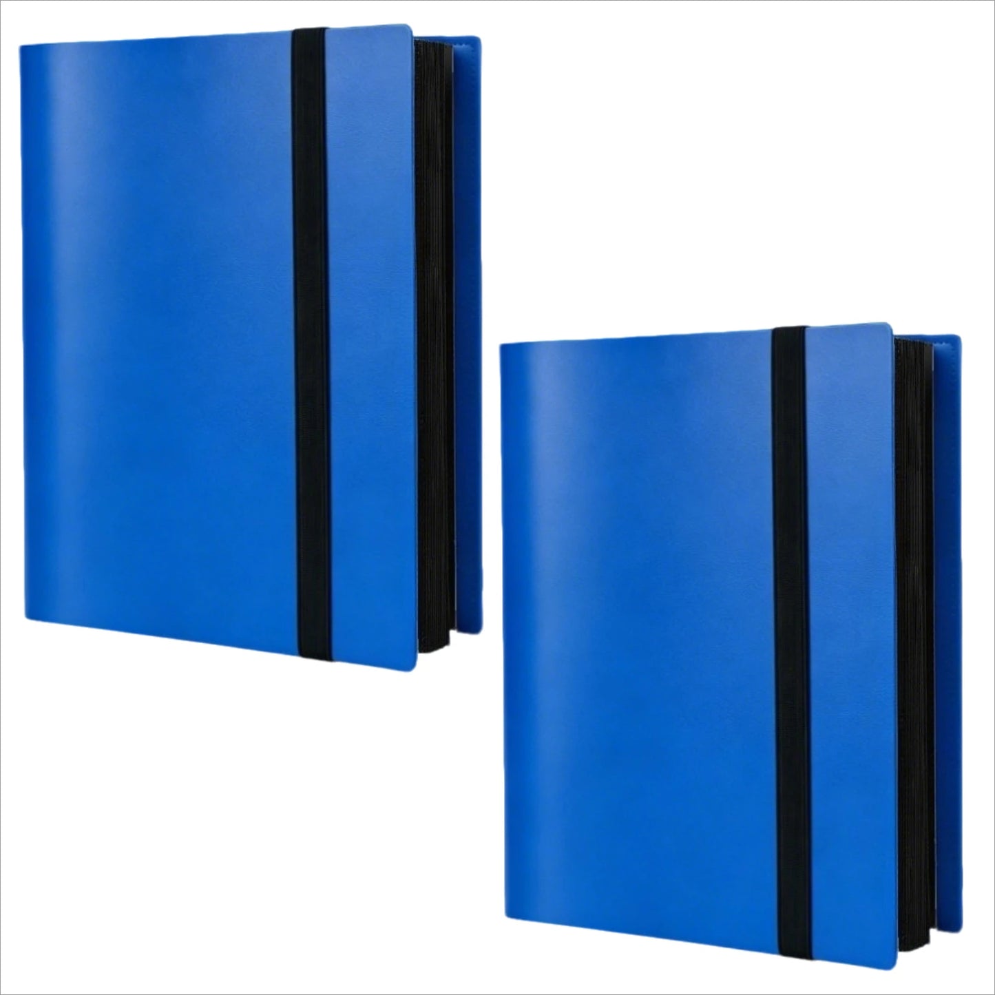 Card Binder 9-Pockets Trading Card Collector Holder Kpop Idol Photo Albums Portable Storage Case for TCG & Sports Game Cards Peaceful Pleasures Health and Wellness Blue 2 pack