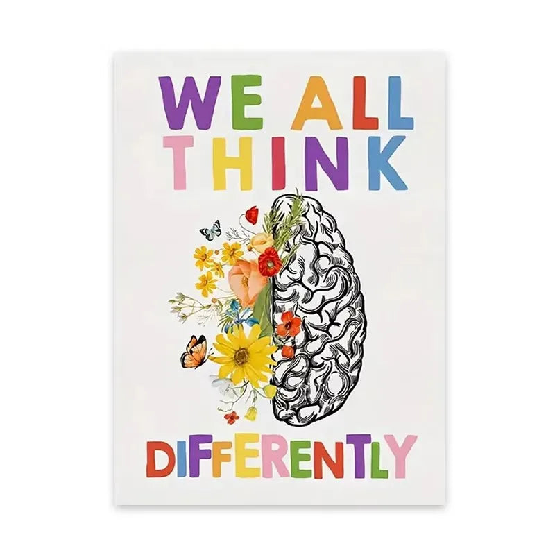 Growth Mindset Mental Health Canvas Poster | Psychology Wall Art Canvas Wall Poster Peaceful Pleasures Health and Wellness ZLH2930 100x150cm No Frame