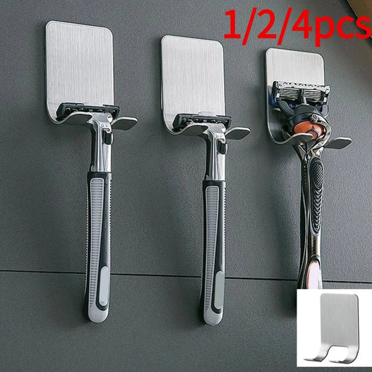 Adhesive Razor Holder – Stainless Steel Wall Mount Shaver Rack Razor Wall Holder Peaceful Pleasures Health and Wellness
