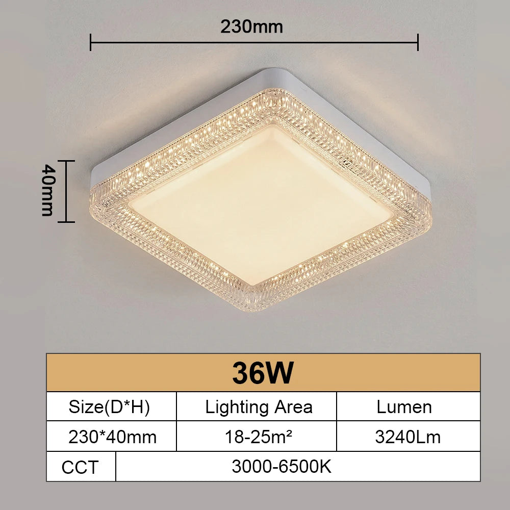 Square LED Panel Ceiling Light 18W–48W | Modern Minimalist
