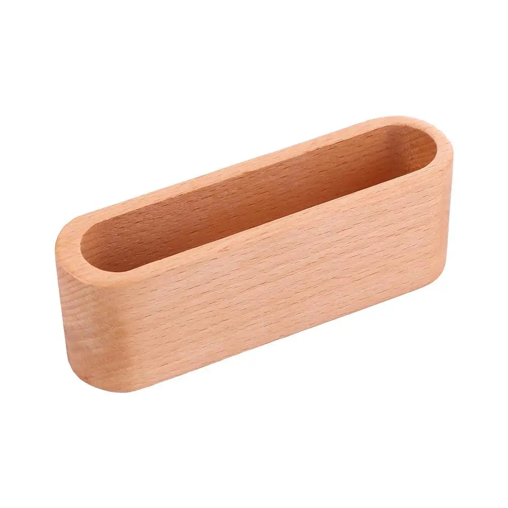 High Quality Display Device Desktop Storage Stationery Cards Stander Card Organizer Wooden Business Card Holders Cards Holder Peaceful Pleasures Health and Wellness Beech wood