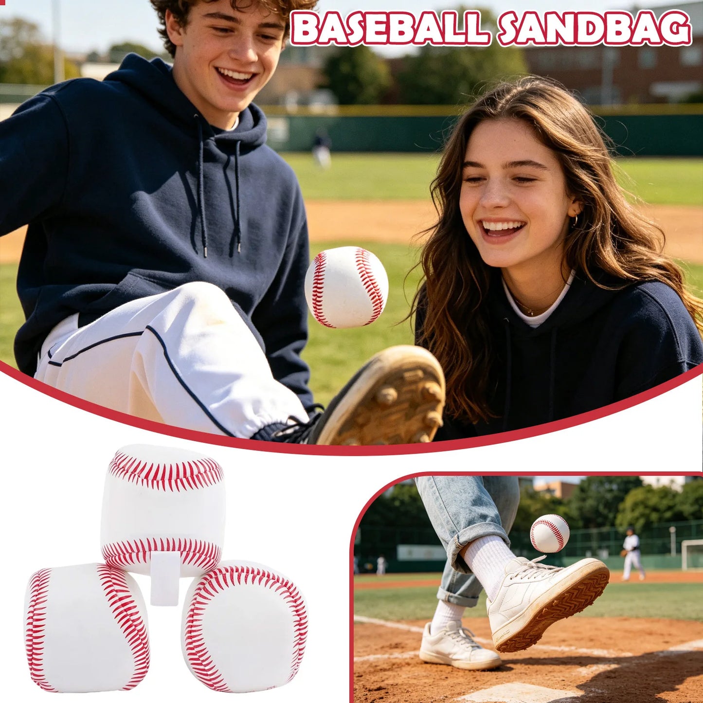 1PC Children's Baseball-Themed Sandbag Ball Fun Throwing Game Soft Ball Outdoor Parent Child Interactive Toy Gifts Peaceful Pleasures Health and Wellness 1PC One Size