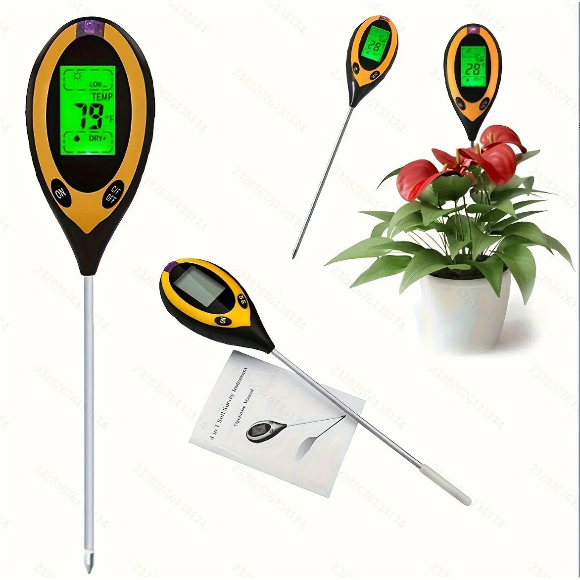 4 In 1 Ph Soil Tester for Moisture pH Temperature Light Professional Soil Testing Kits for Gardeners Farmers Lawn Houseplant Peaceful Pleasures Health and Wellness
