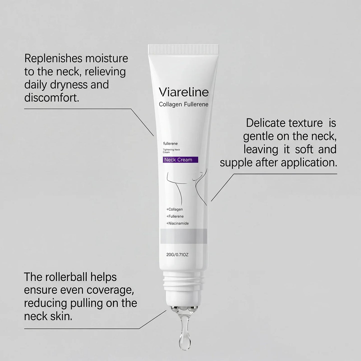 Viareline Collagen Neck Firming Cream – Anti-Aging, 50g
