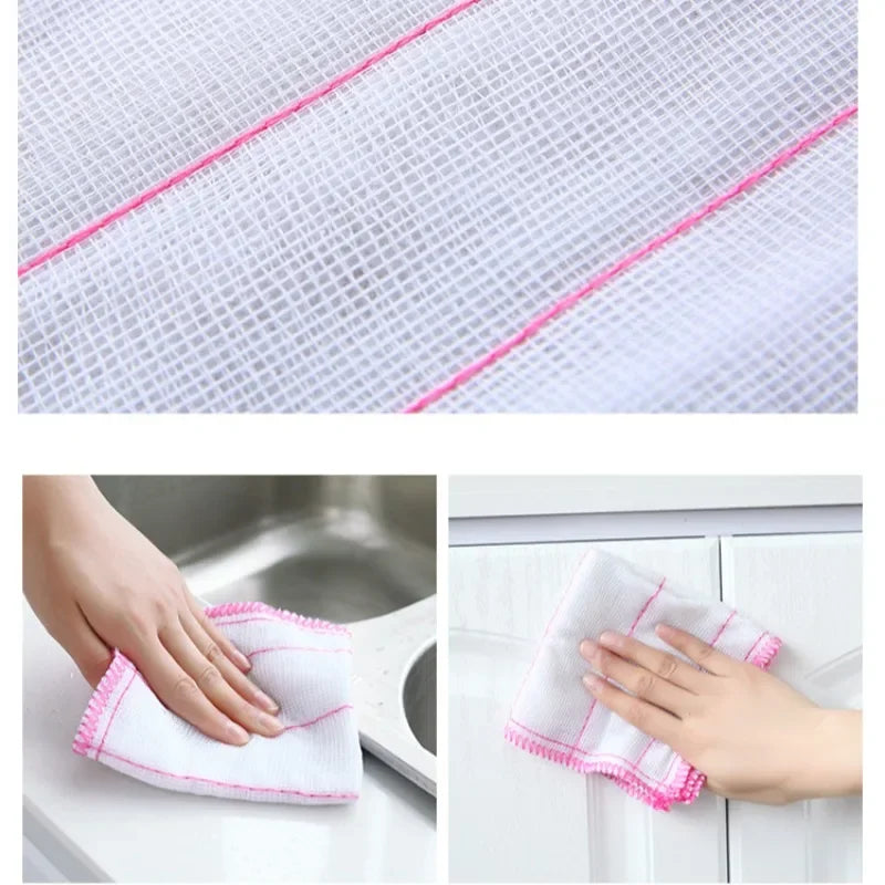 5/10pcs Cotton Kitchen Rag, Reusable Sanitary Cleaning Rag, Rag, Soft and Quick-drying Kitchen Necessities, Dish Towel. Peaceful Pleasures Health and Wellness