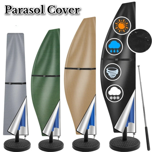 Waterproof Parasol Cover 210D PU Coating Heavy Duty Garden Parasol Cover with Zipper UV & Weather-Anti Umbrellas Parasol Covers Peaceful Pleasures Health and Wellness
