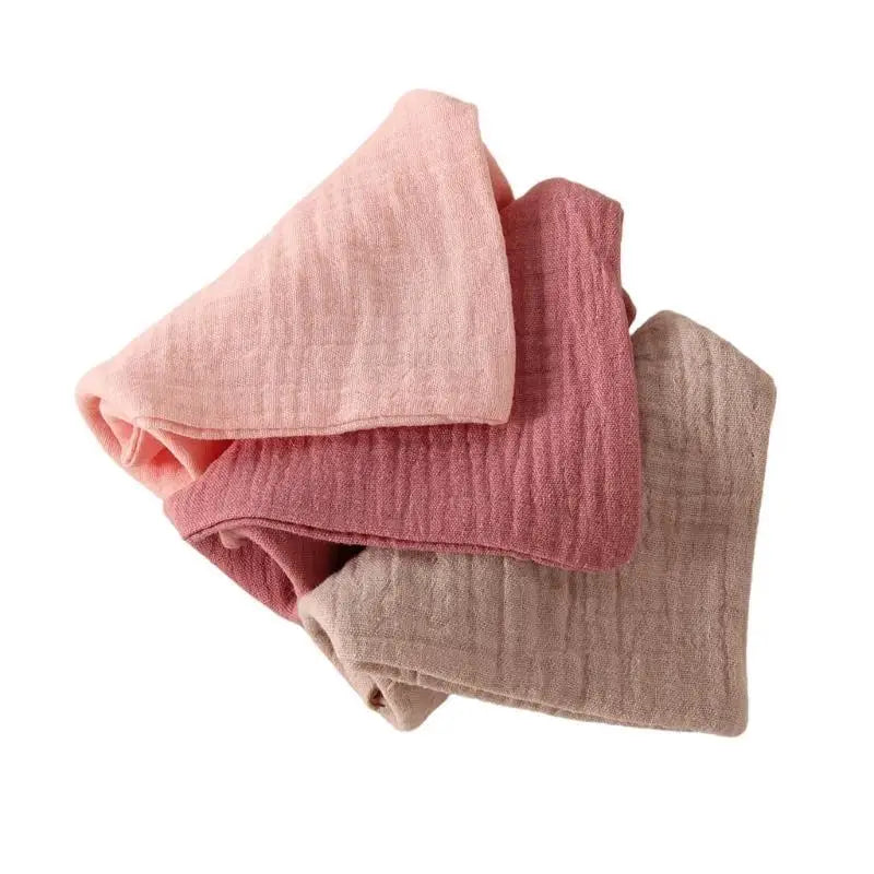 Baby Burp Cloths Set of 3 – Soft 4-Layer Cotton Square Towels