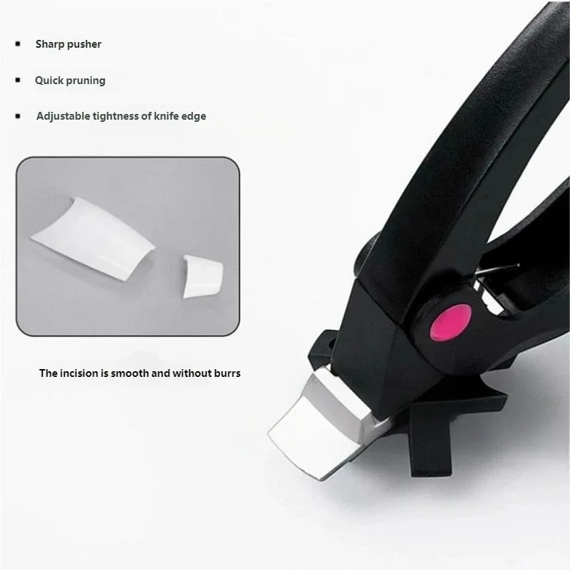 U Shaped Nail Clipper Acrylic Fake Nail Cutter Trimmer Precise Cutting Manicure Tool with Sizer for Nail Tip Edge Peaceful Pleasures Health and Wellness