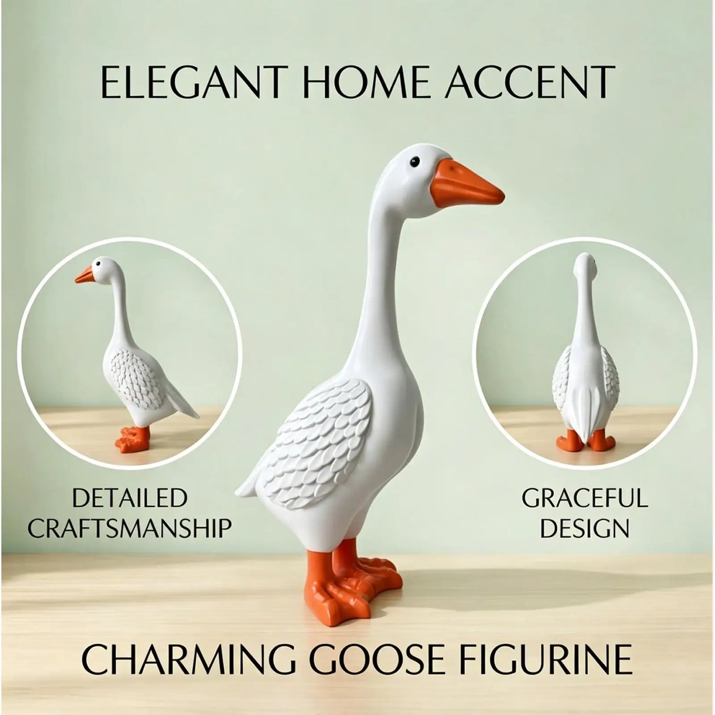 Resin Porch Goose Statue – Outdoor Garden & Yard Decor