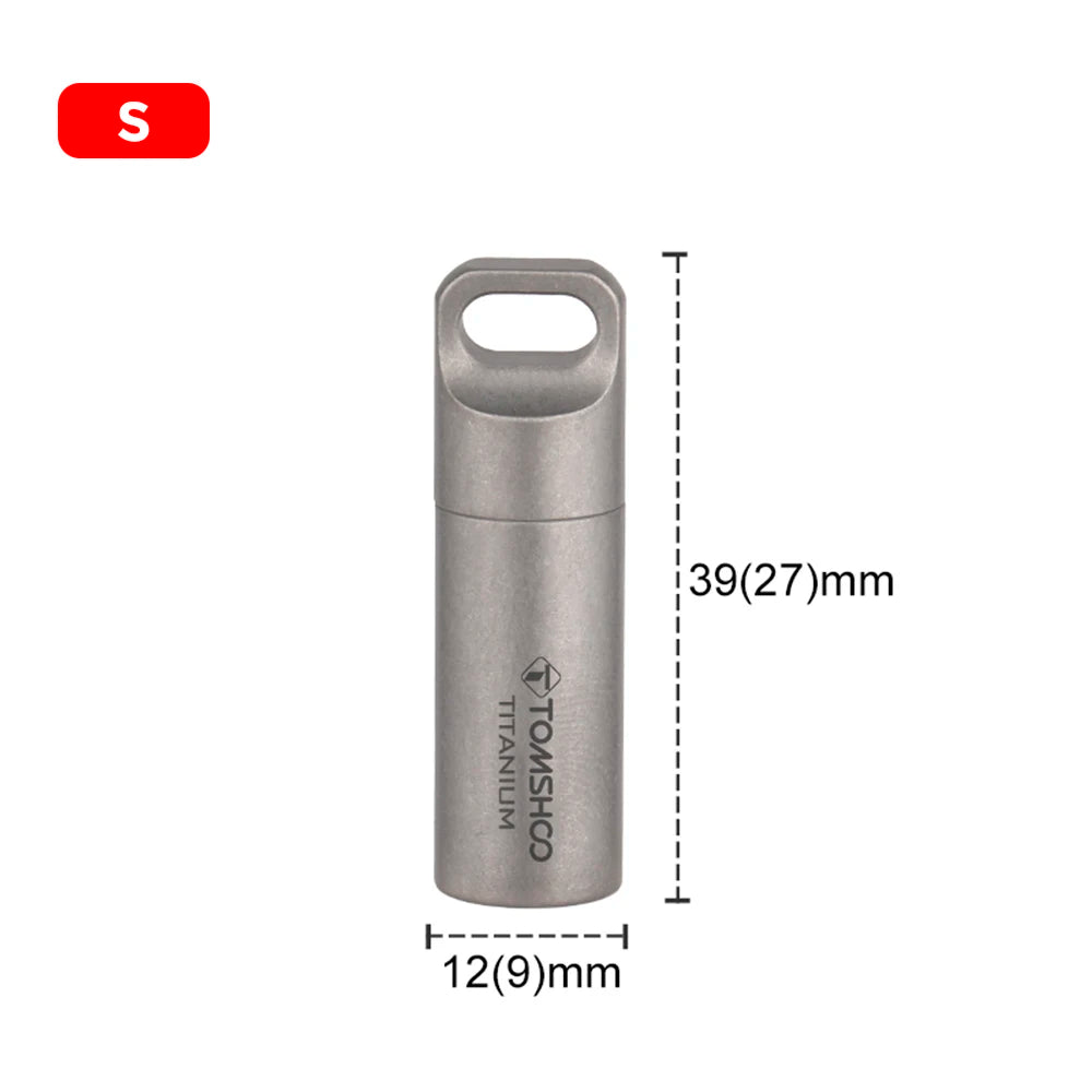 Tomshoo Titanium Mini Sealed Waterproof Storage Pill Box Perfume Case Pendants EDC Tools Eco-friendly Home Outdoor Pill Box Peaceful Pleasures Health and Wellness S