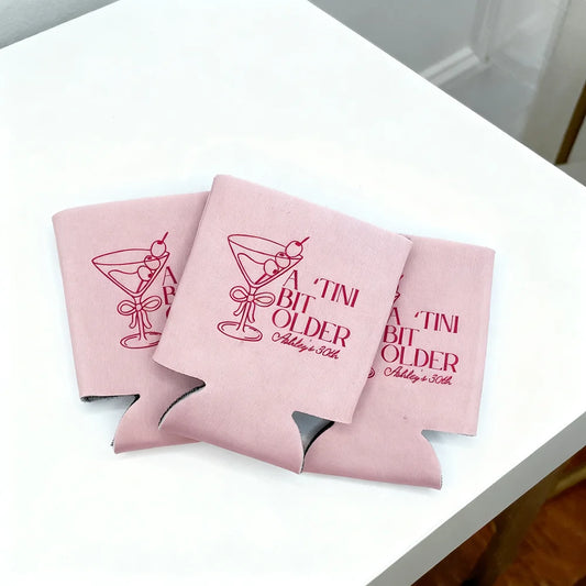 Personalized "A Tini Bit Older" Birthday Can Cooler 4-Pack Can Cooler Set Peaceful Pleasures Health and Wellness