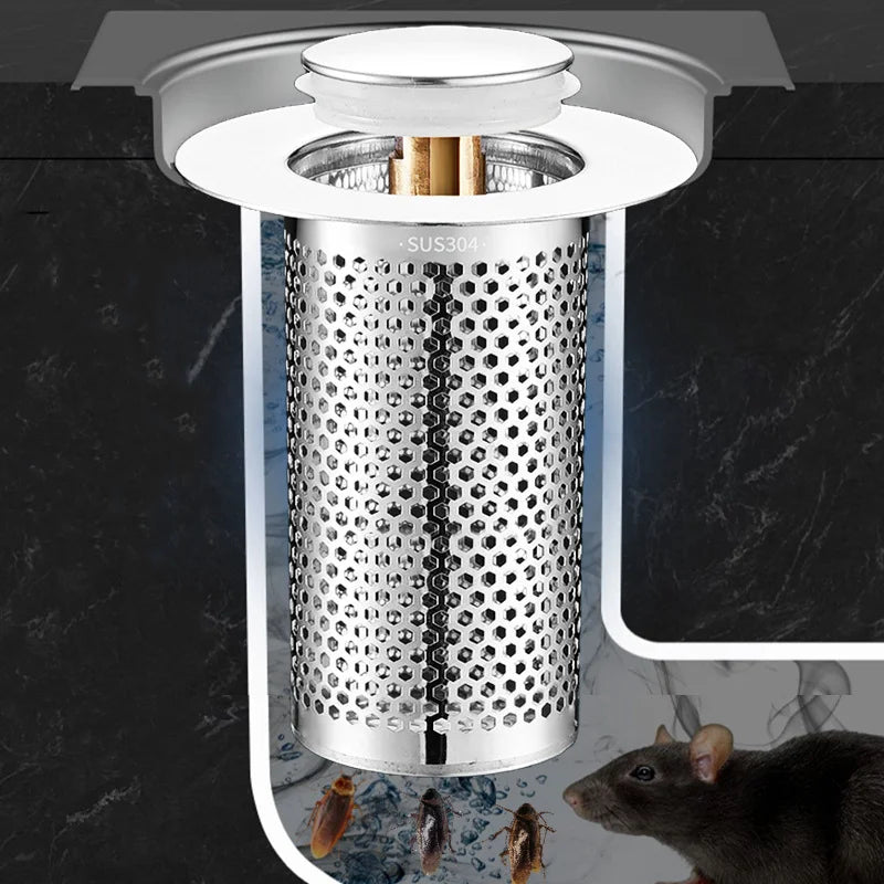 Pop-Up Drain Stopper & Hair Catcher | Stainless Steel Strainer