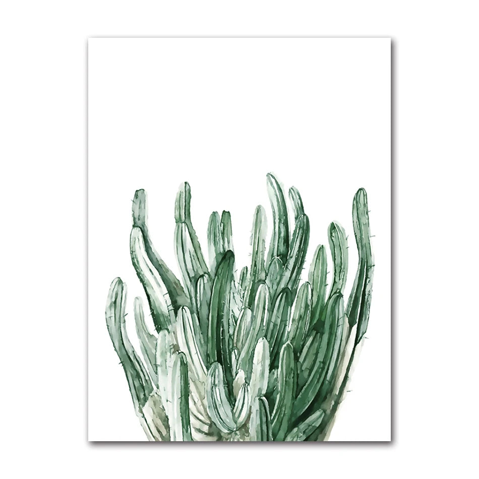 Nordic Tropical Plants Canvas Wall Art | Green Leaves Poster