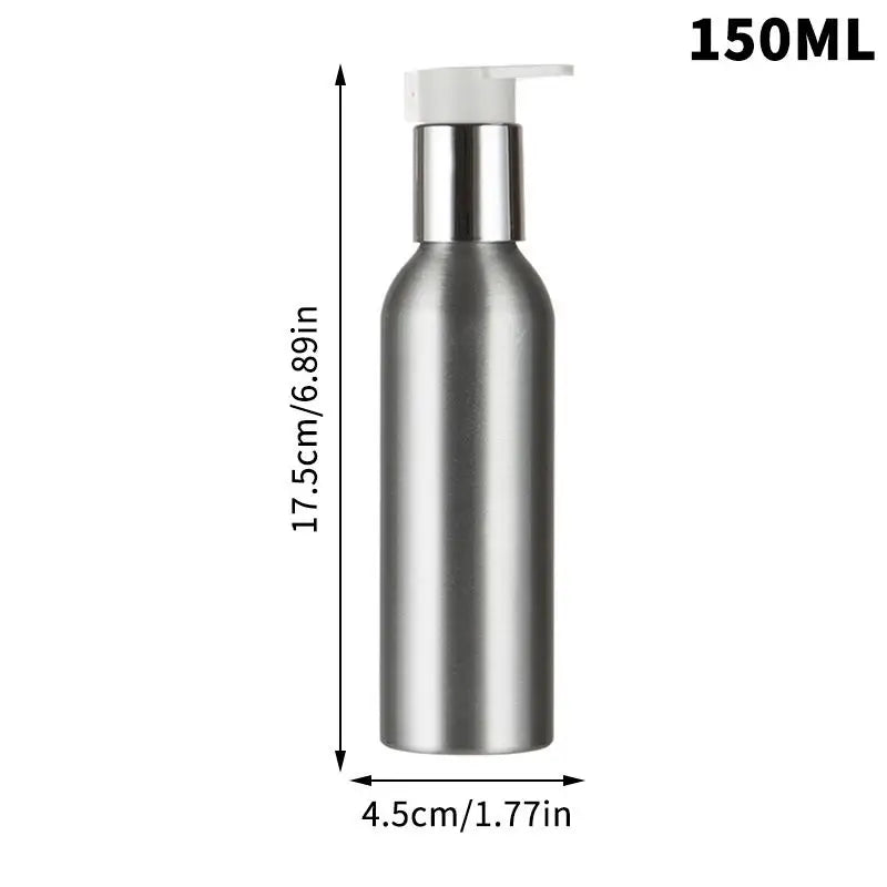 40-200ml Aluminum Pump Bottle High Quality Lotion Pump Shampoo Lotion Pump Refillable Bottle Liquid Dispenser Travel Container Peaceful Pleasures Health and Wellness 150ml