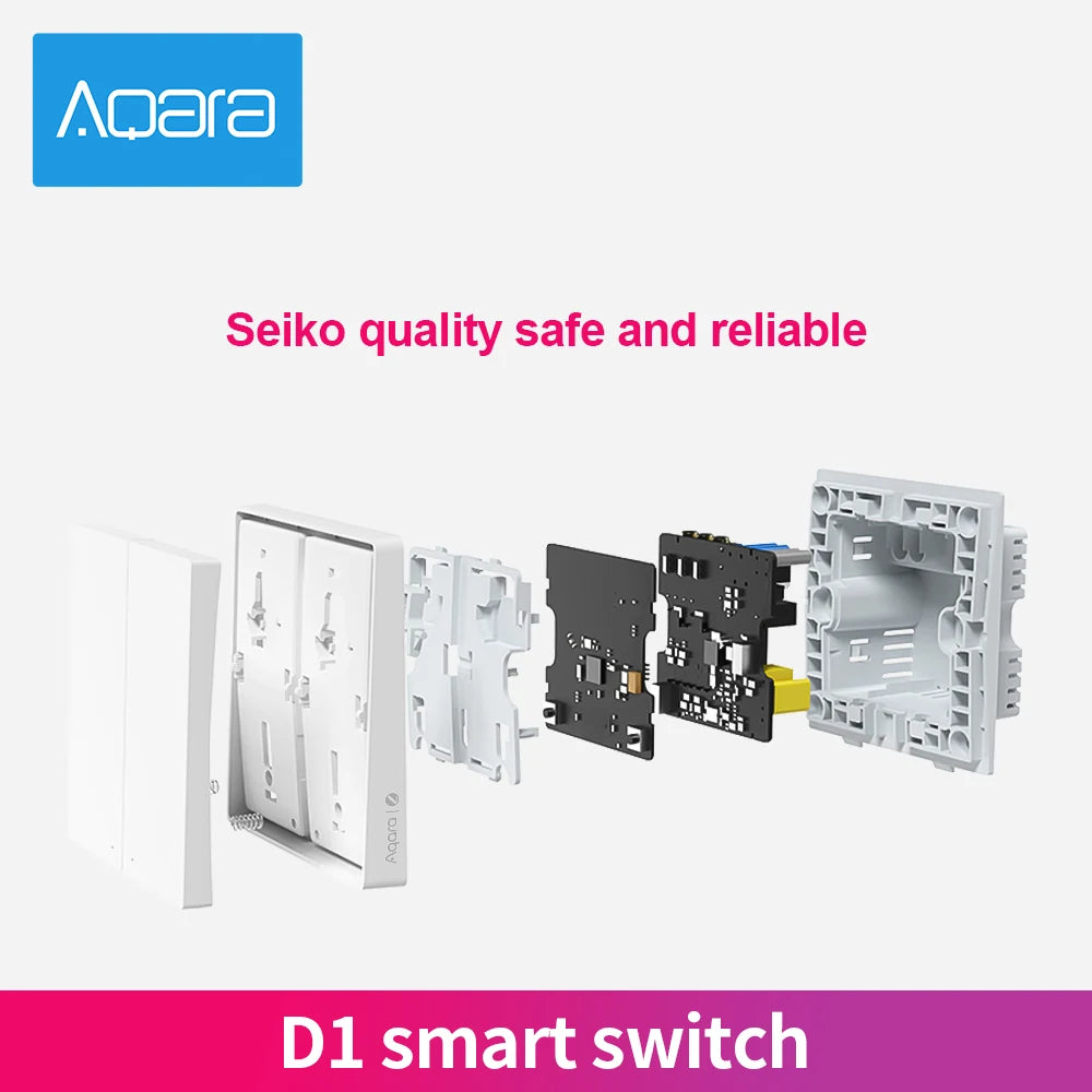 Aqara D1 Smart Wall Switch Zigbee Wireless Remote Control Key Light Switch Neutral Fire Wire Triple Button For Mijia Smart Home Peaceful Pleasures Health and Wellness