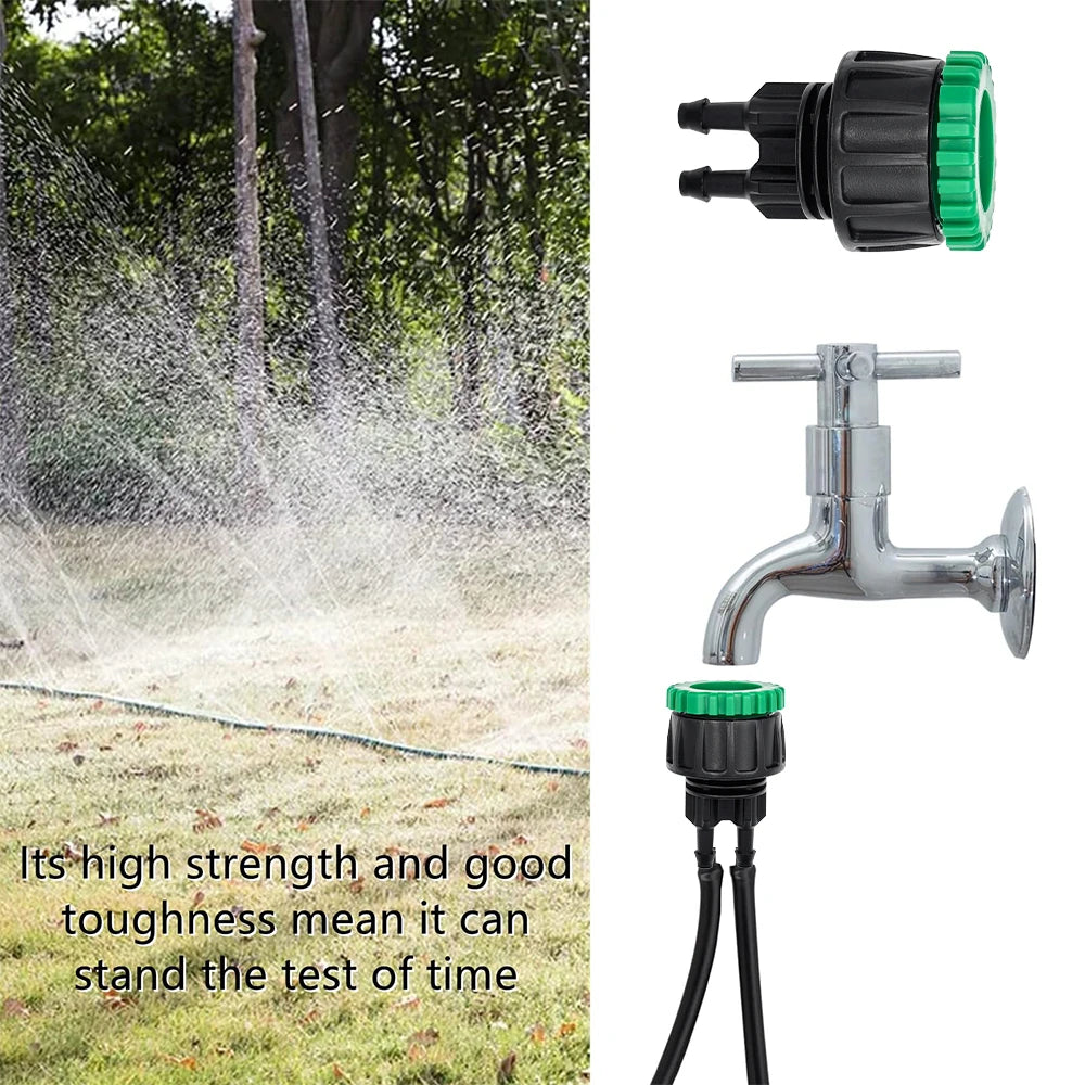 Garden hose 1/4" to 1/2" 3/4" Female Y connector irrigation 4/7 adapter Peaceful Pleasures Health and Wellness