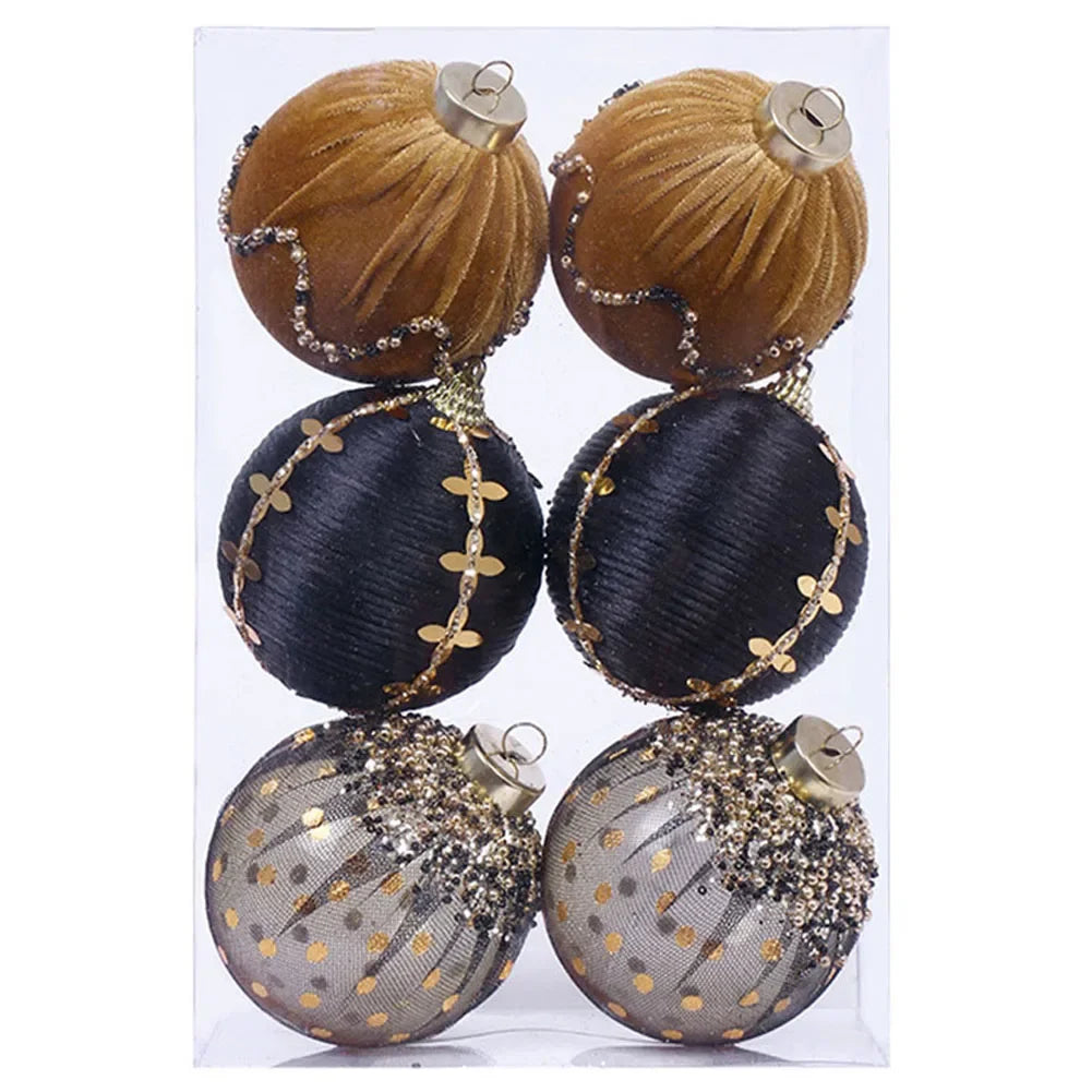 Blue Christmas Ball Ornament Set of 6 | Easy Hang Foam Décor