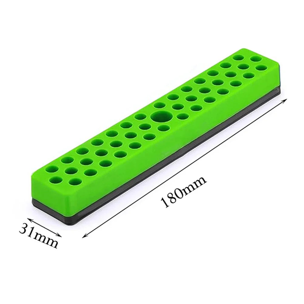 43-Hole Magnetic Hex Bit Holder for 1/4" Drill Bits | Organizer
