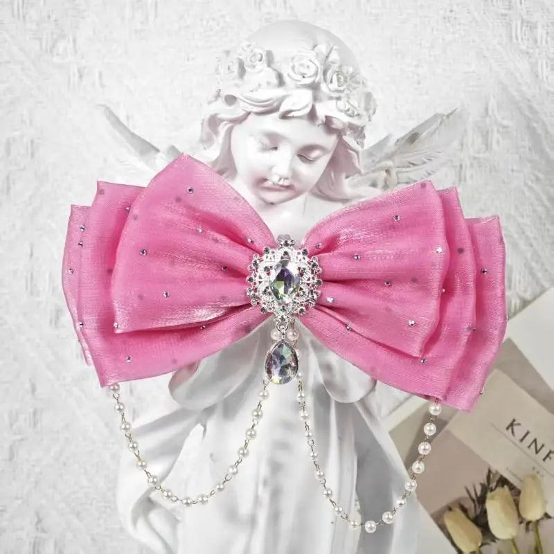 Rhinestone Bow Hair Clip for Girls – Princess Party Accessory