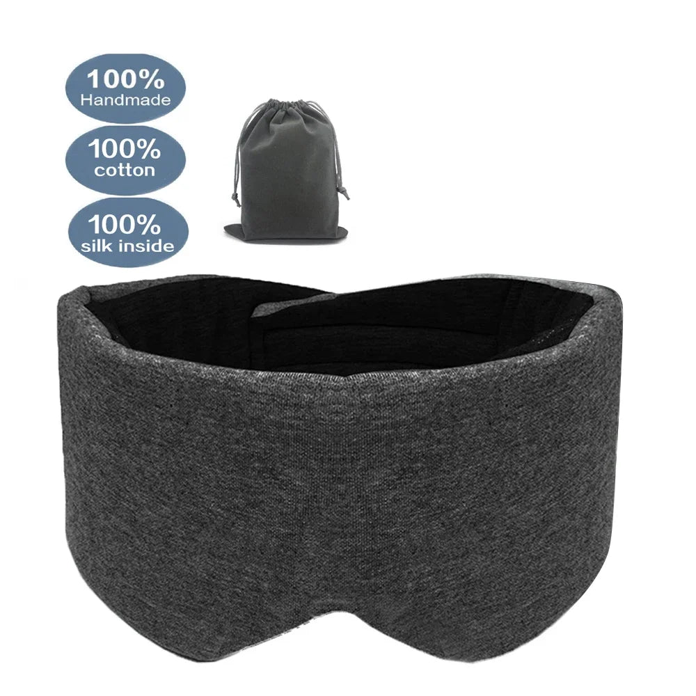 Cotton 3D Sleep Mask – Light Blocking, Soft & Adjustable Eye Mask Sleep Eye Mask Peaceful Pleasures Health and Wellness black