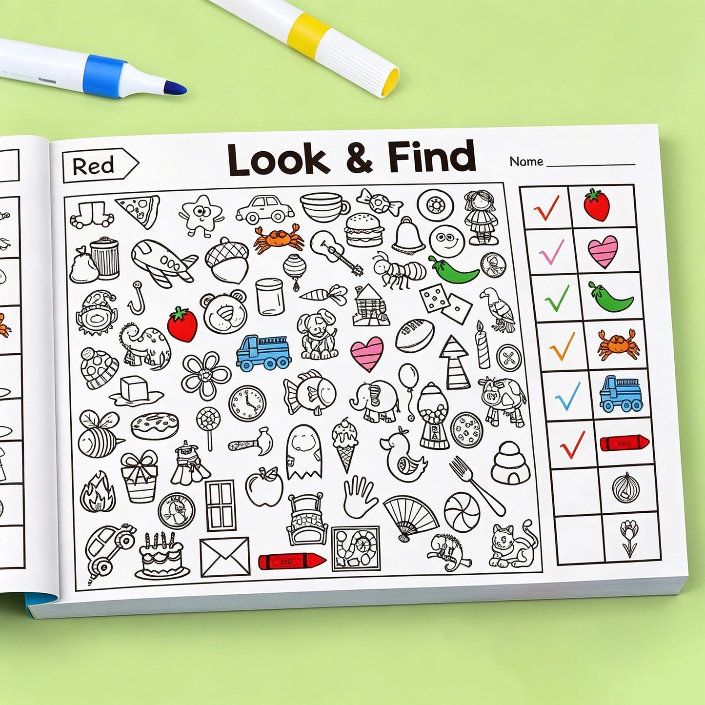 Interactive Hidden Objects Book Observation Search Activity Visual