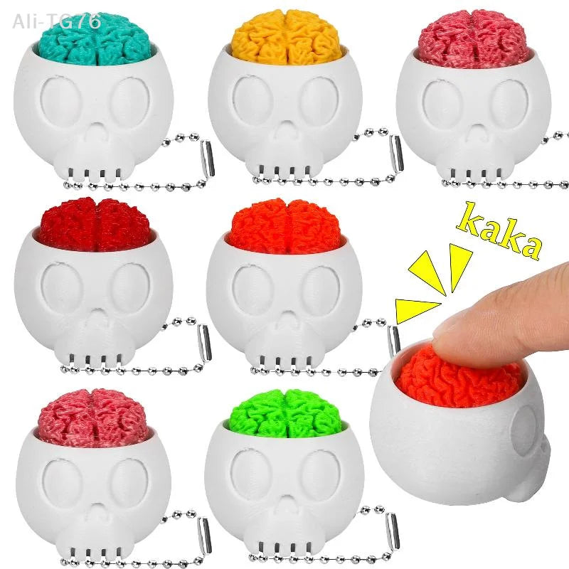 3D Printed Skull Fidget Clicker Keychain | Bag Pendant Toy