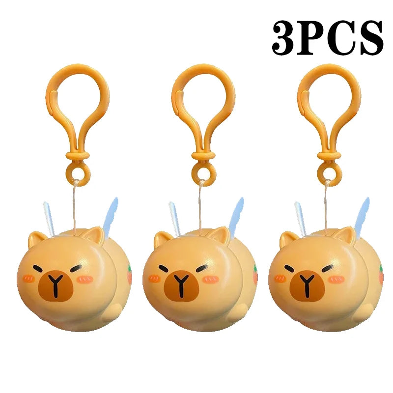 Capybara Pull String Flying Keychain & Bag Charm | 1–20 PCS