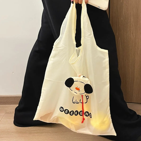 Cute Dog Reusable Grocery Tote Bag – Foldable & Washable Reusable Tote Bag Peaceful Pleasures Health and Wellness
