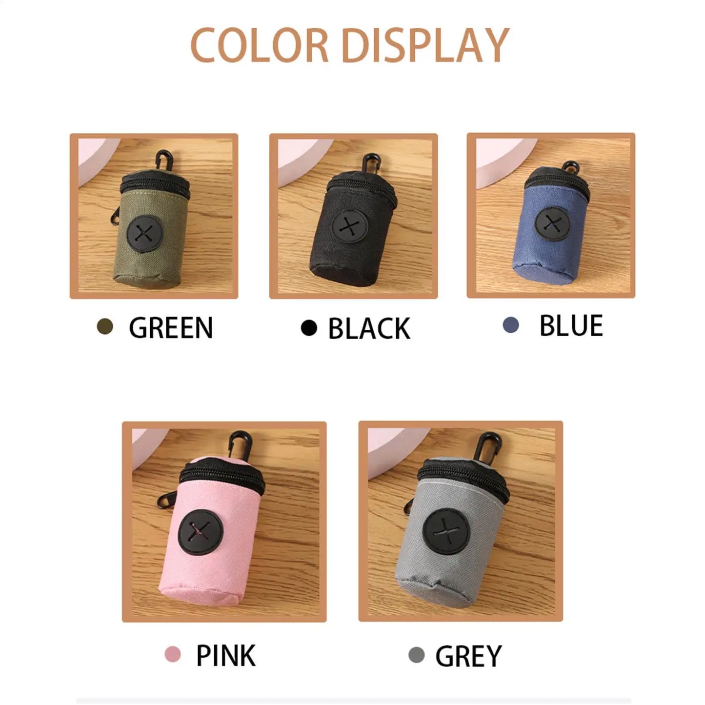 Dog Poop Bag Holder with Clip – Portable Waterproof Dispenser