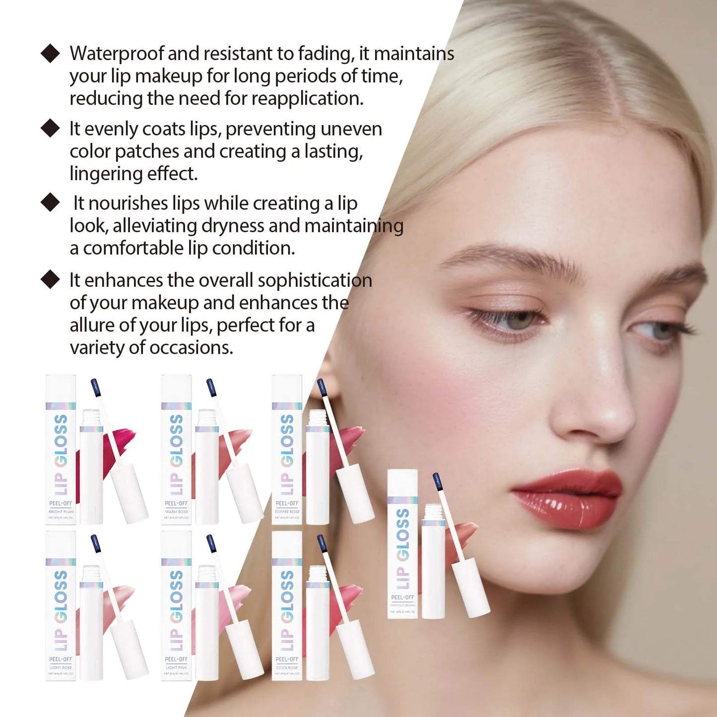 Tear off Lip Gloss Waterproof Long Lasting Peel off Liquid Lipstick Easy to Color Nourishing Lip Reduce Dryness Cosmetics Peaceful Pleasures Health and Wellness