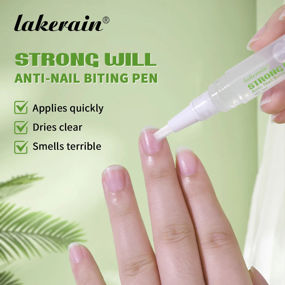 Lakerain Anti-Nail Biting Pen Strong Bitter Protect Nails Apply Quickly Safe Ingredients Natural Moisturizing Nail Pen Care Tool Peaceful Pleasures Health and Wellness