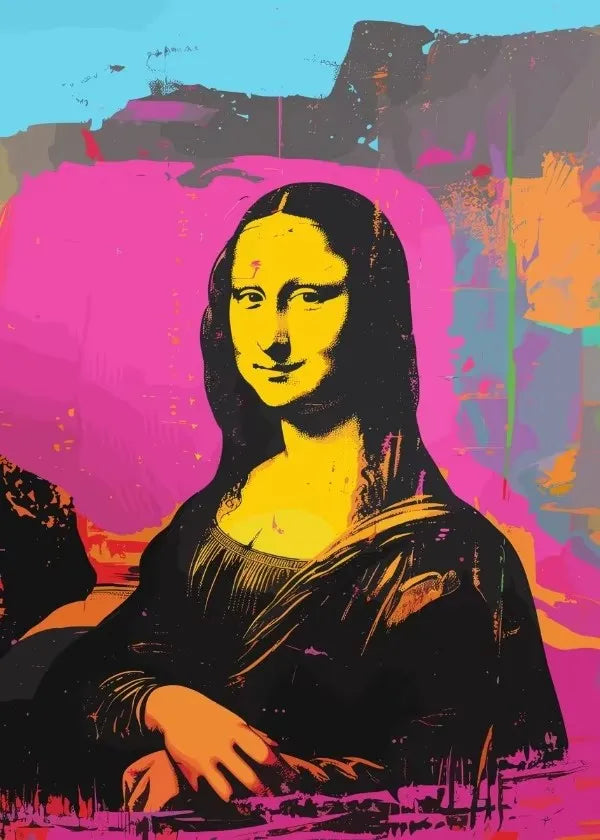 Watercolor Canvas Painting Graffiti Funny Posters Wall Art Picture Living Room Home Decor Gifts Interesting Mona Lisa Creative Peaceful Pleasures Health and Wellness T80360-04 40x50cm Unframed