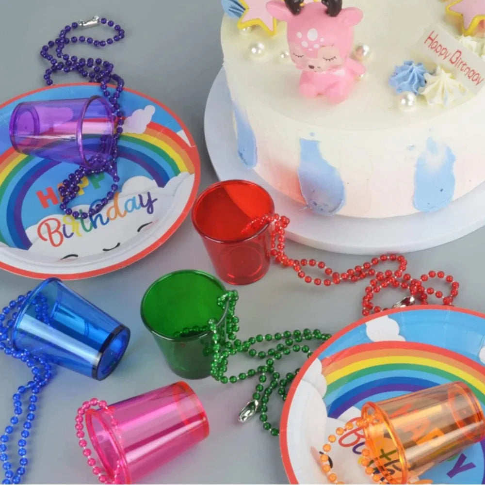 12pcs Shot Glasses on Beaded Necklace Plastic Shot Cup Necklace Wedding Bachelorette Party Birthday Party Decoration Supplies Peaceful Pleasures Health and Wellness