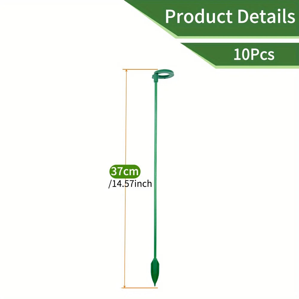 5/10PCS Plant Supports Stand Butterflies Orchid Flower Potted Fixing Rods Reusable Vegetable Protection Fixing Tool Gardening Su Peaceful Pleasures Health and Wellness 37cm-10PCS