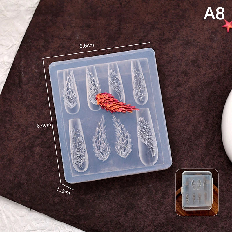 3D Silicone Relief Mold Butterfly Flower Design Nails Diy Design Nail Art Decorations Silicone Nail Mold Nail Accessories Peaceful Pleasures Health and Wellness A8