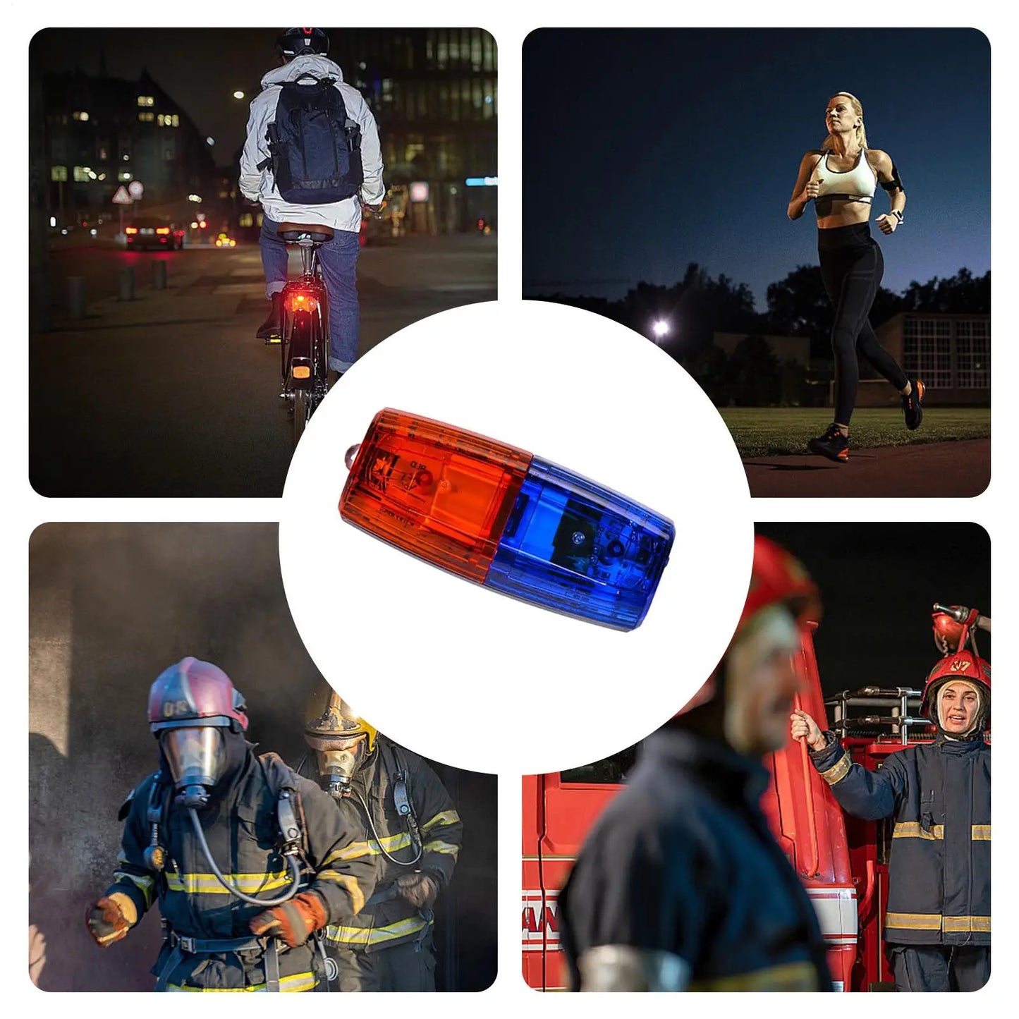 LED Shoulder Warning Strobe Light | USB Rechargeable Safety Clip