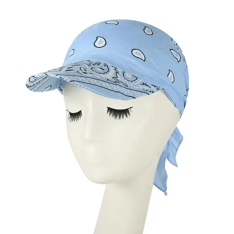 Women's Wide Brim Paisley Bandana Sun Hat | UV Brim Cap