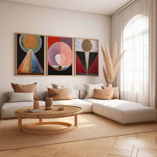 3-Piece Modern Abstract Spiritual Line Canvas Wall Art Print Canvas Wall Art Set Peaceful Pleasures Health and Wellness G5363-3pcs 30x40cm Unframed