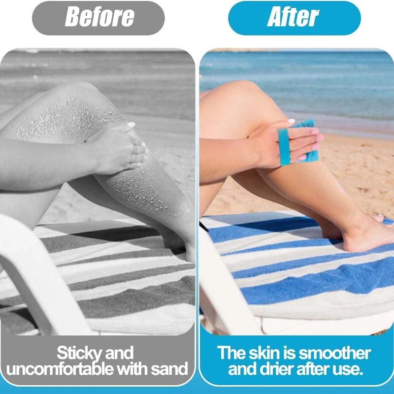 Beach Sand Removal Bag | Coral Fleece Powder Brush for Camping