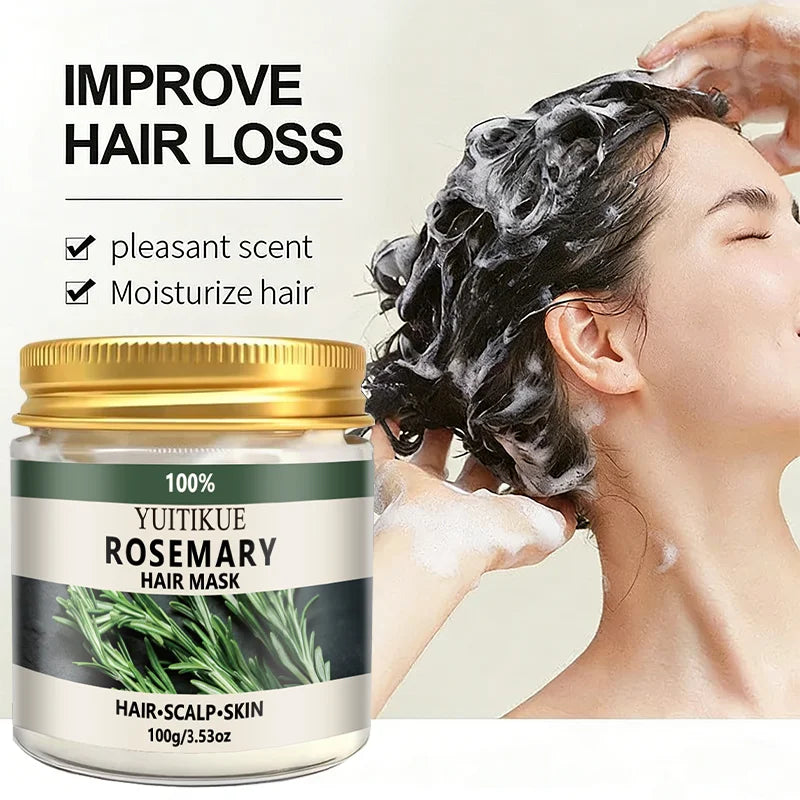 YUITIKUE 100% Rosemary Hair Mask | 3-in-1 Care For Hair, Scalp & Skin | Natural Nourishment & Gentle Hydration Treatment 100g Peaceful Pleasures Health and Wellness