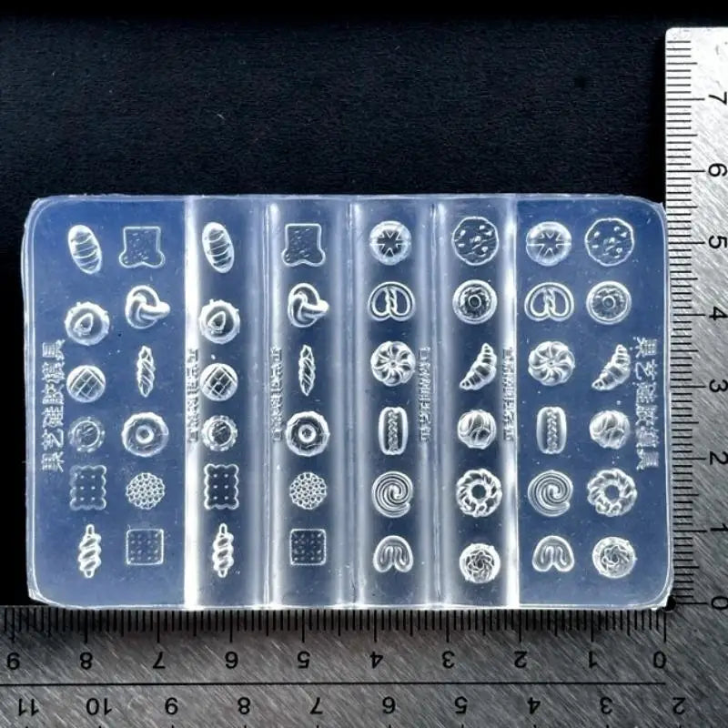 Nail Art Silicone Mold Mini Dessert Mold Bread Croissant Toast Biscuits Baking Tools Diy Silicone Nail Art Templates Nails Mold Peaceful Pleasures Health and Wellness