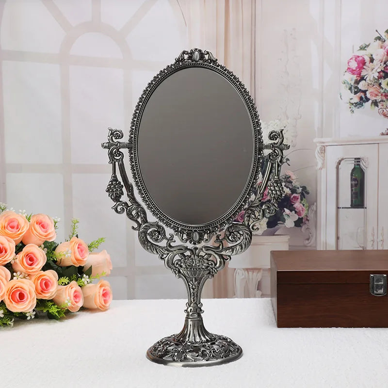Vintage Double-Sided Swing Vanity Mirror | Grape Floral Design