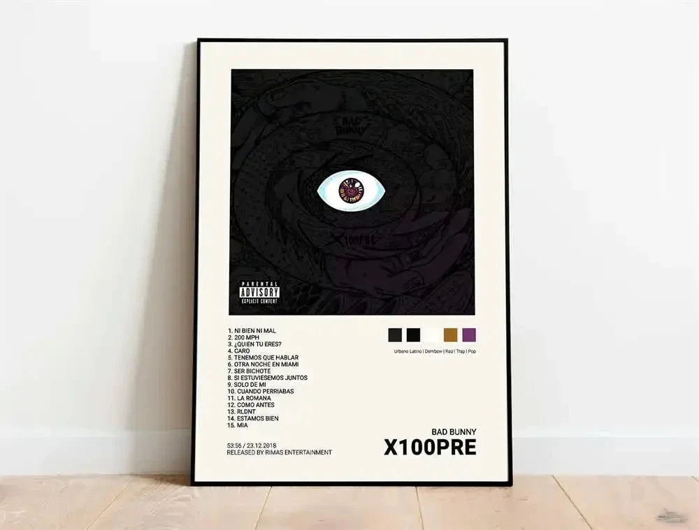 Nordic Pop Rapper Quevedo Poster Aesthetics Mora Feid Eladio Carrion Rauw AlejanDro Music Album Canvas Print Wall Art Home Decor Peaceful Pleasures Health and Wellness