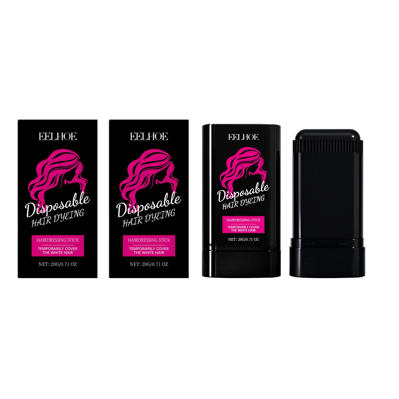 Eelhoe Temporary Black Hair Dye Stick – Grey Root Cover 20g Temporary Hair Dye Stick Peaceful Pleasures Health and Wellness BUY 1 GET 1 FREE