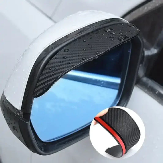 Carbon Fiber Car Mirror Rain Cover & Sun Shade | Side View Visor Mirror Rain Visor Peaceful Pleasures Health and Wellness